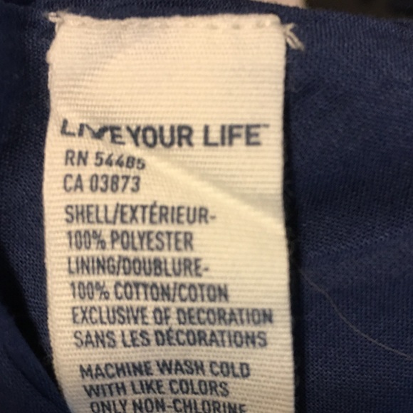 American Eagle sz 6 navy tank top sheer shell - Picture 5 of 7